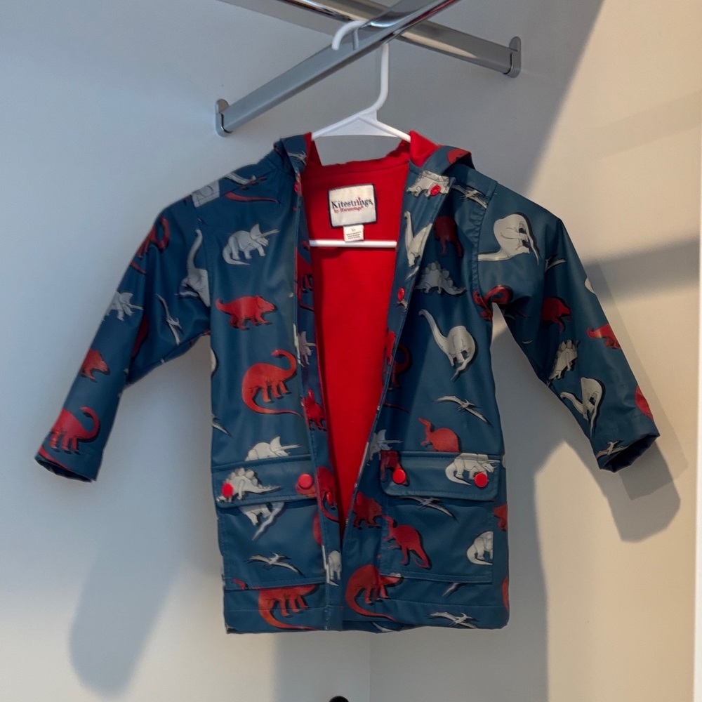 Kitestrings Dinosaur Raincoat in Blue and Red